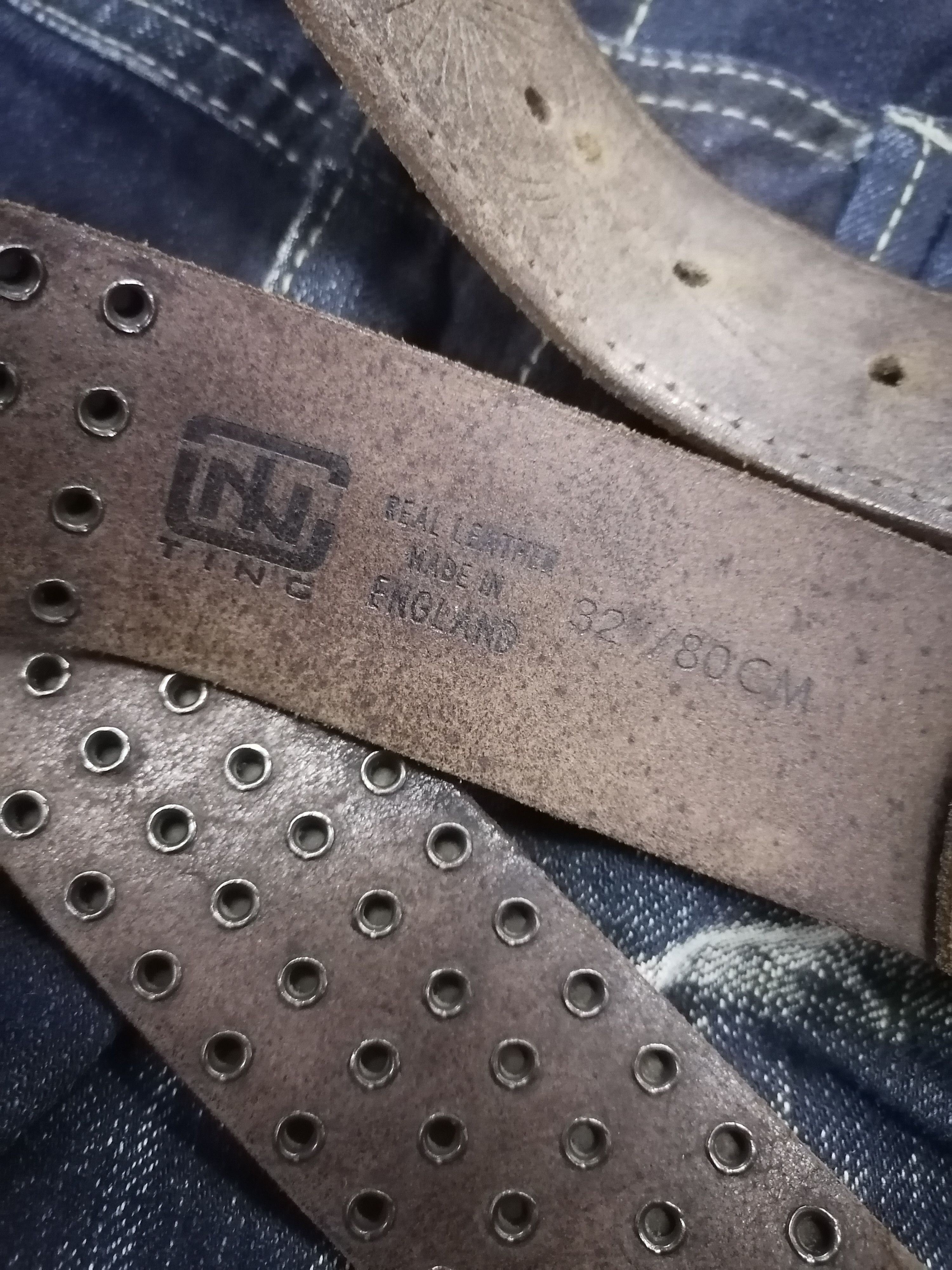 Designer × Genuine Leather × Vintage Uk Genuine Leather Studded Belts Size ONE SIZE - 4 Thumbnail