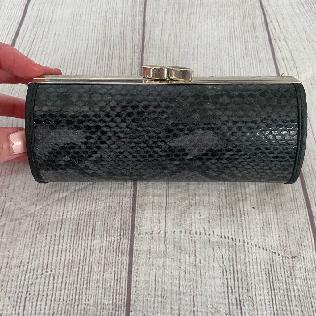 Other Clutch snake print with latch close top clutch 6”x3” black & Size ONE SIZE - 1 Thumbnail