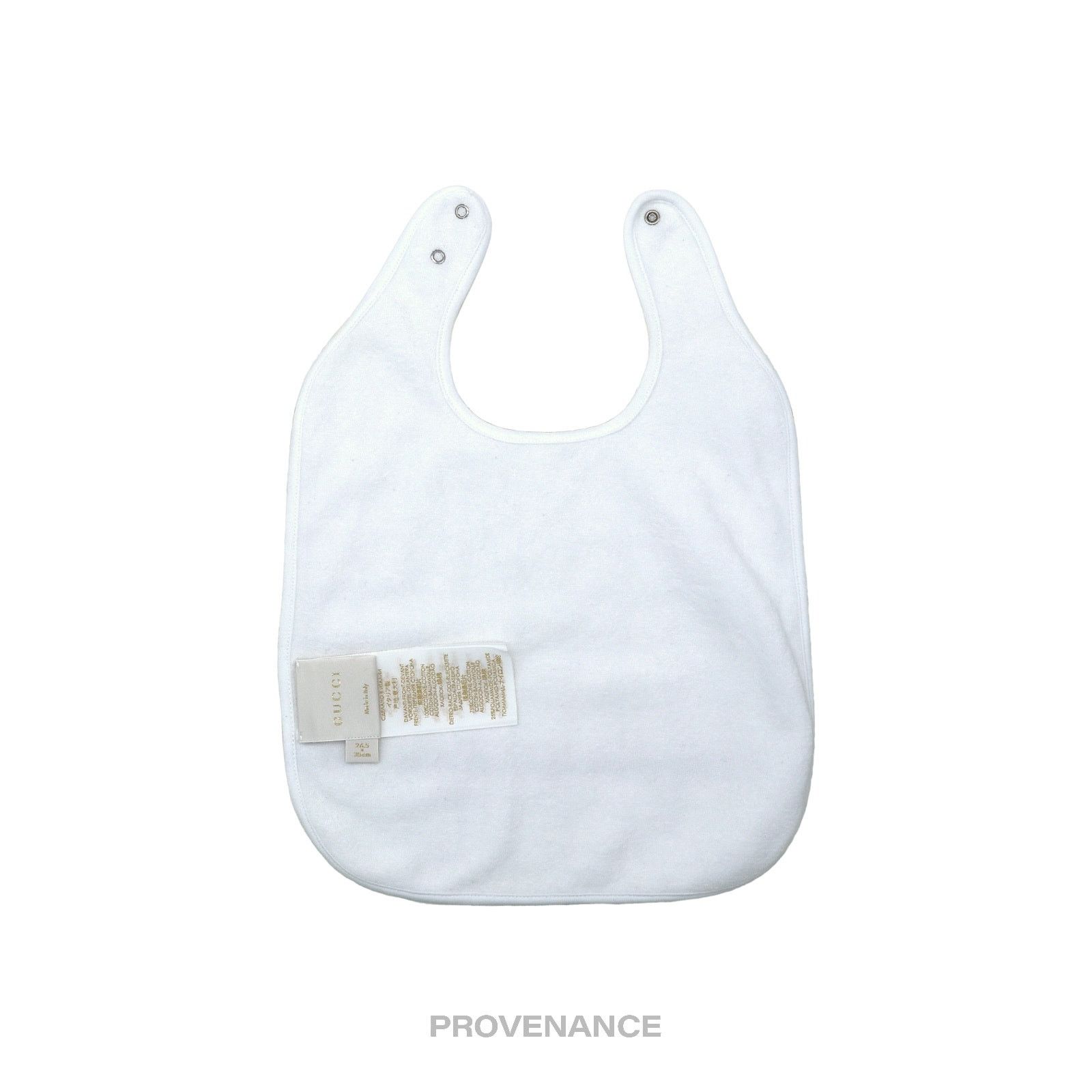 Gucci 🔴 Gucci Baby Bib - Teddy Bear Web Stripe White Pink Grey Size ONE SIZE - 2 Thumbnail