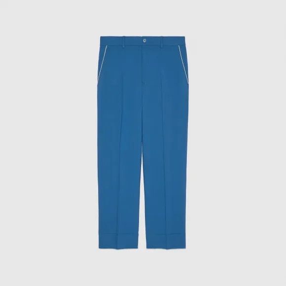 Gucci o1mt1gz0525 Fabric Trousers With Gucci Web Label in Blue Size US 28 / EU 44 - 1 Preview