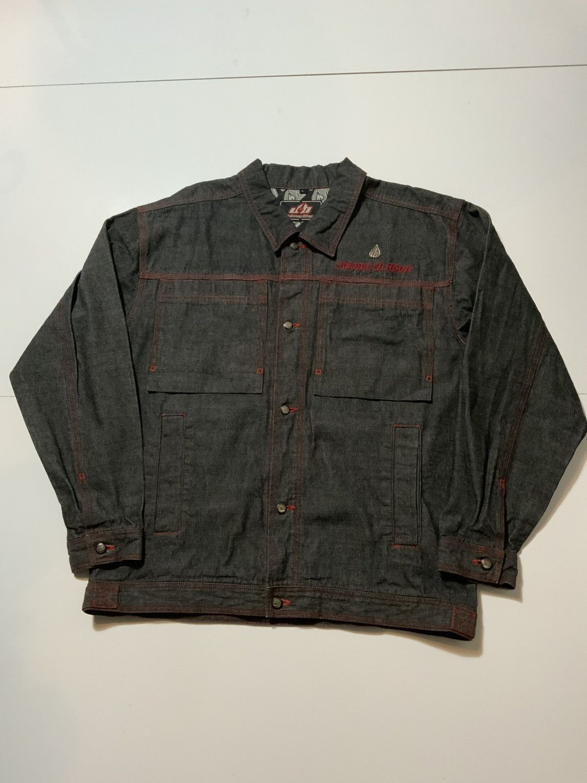 Vintage Y2K Johnny Blaze Flames Method Man Denim Trucker Jacket Size US L / EU 52-54 / 3 - 2 Thumbnail
