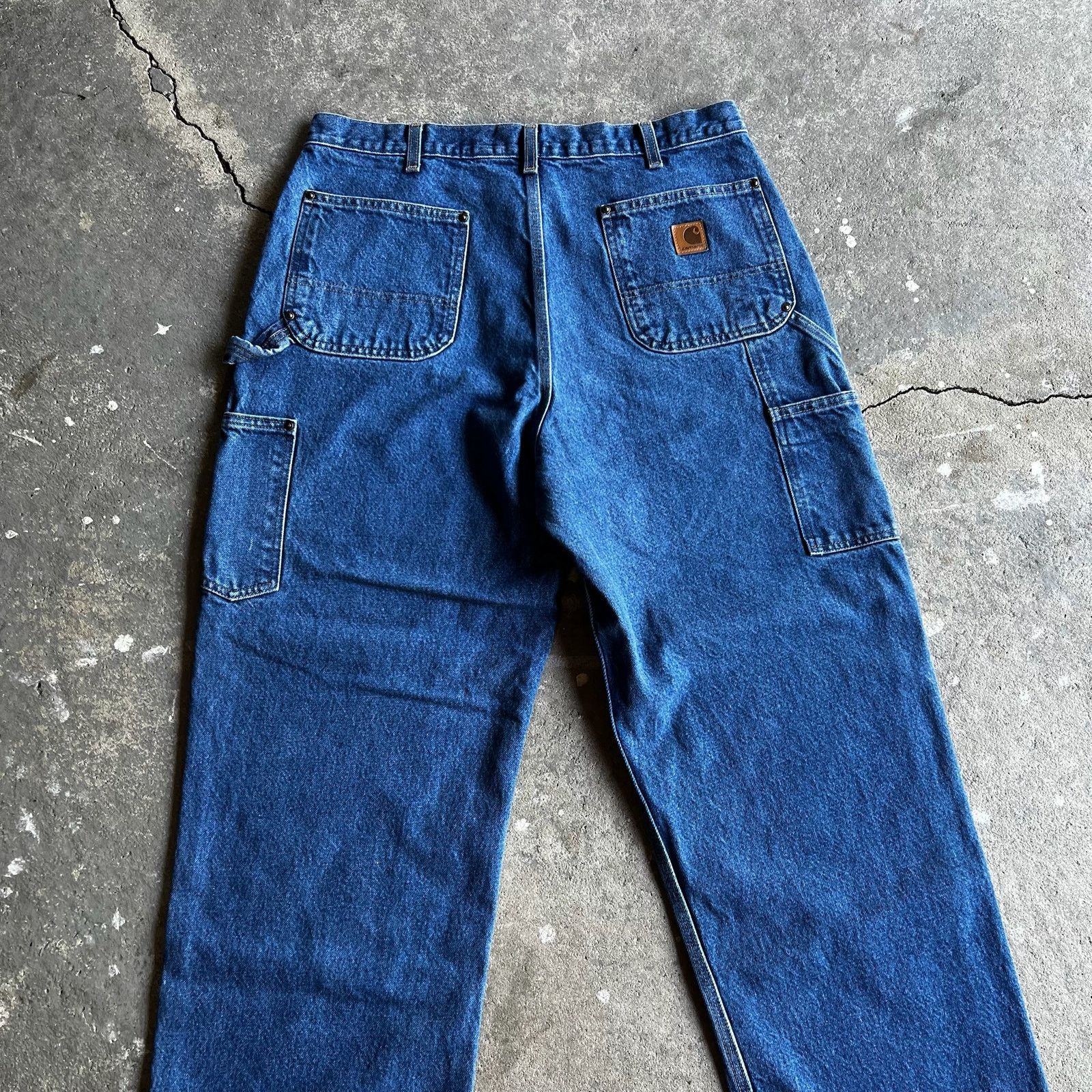 Carhartt × Vintage Carhartt denim blue jean double knee work carpenter pants Size US 35 - 5 Thumbnail