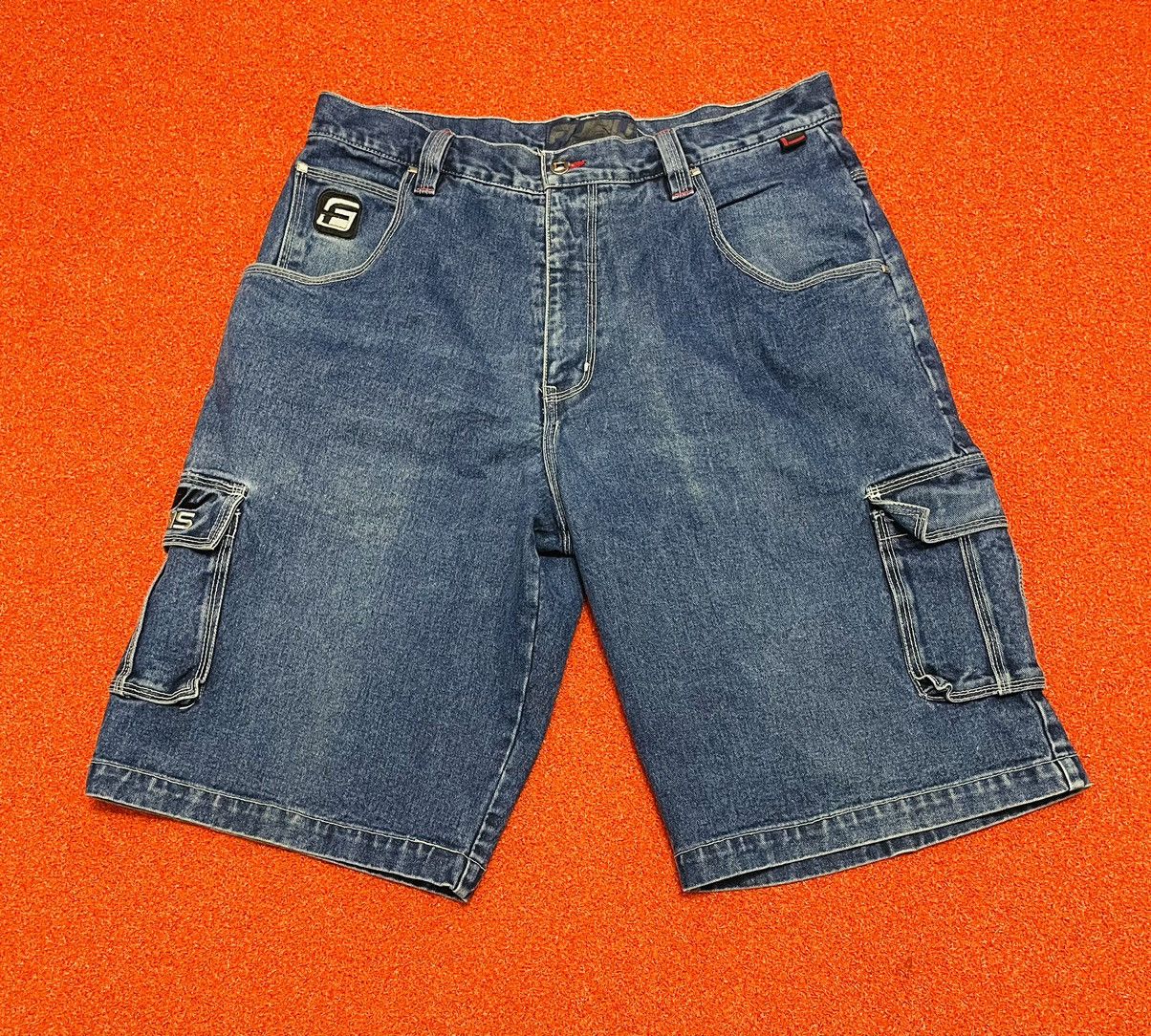 Fubu × Vintage Fubu Jeans Mens Cargo Dark Wash Denim Baggy Hip Hop Size US 38 / EU 54 - 3 Thumbnail