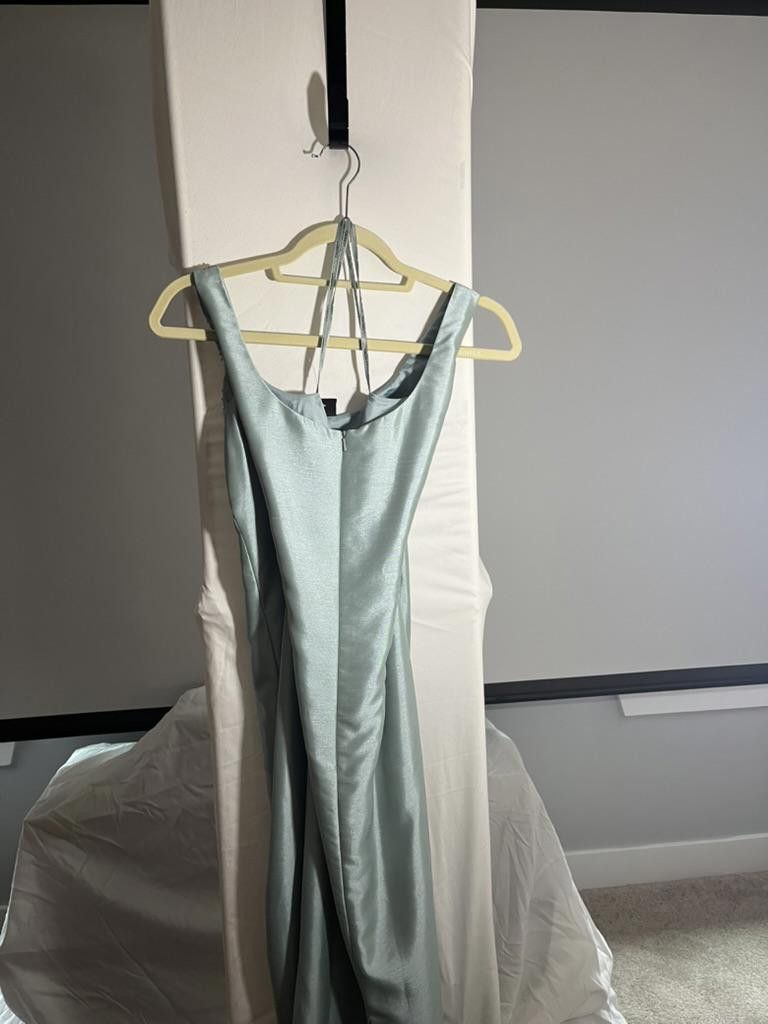 Designer Elegant Caché Two-Piece Evening Outfit in Soft Aqua Size M / US 6-8 / IT 42-44 - 6 Thumbnail