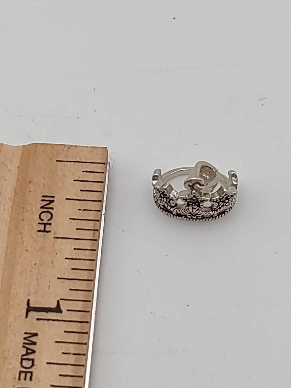 The Unbranded Brand 925 Sterling Crown Pendant Marcasite Style Queen Gift Size ONE SIZE - 4 Thumbnail