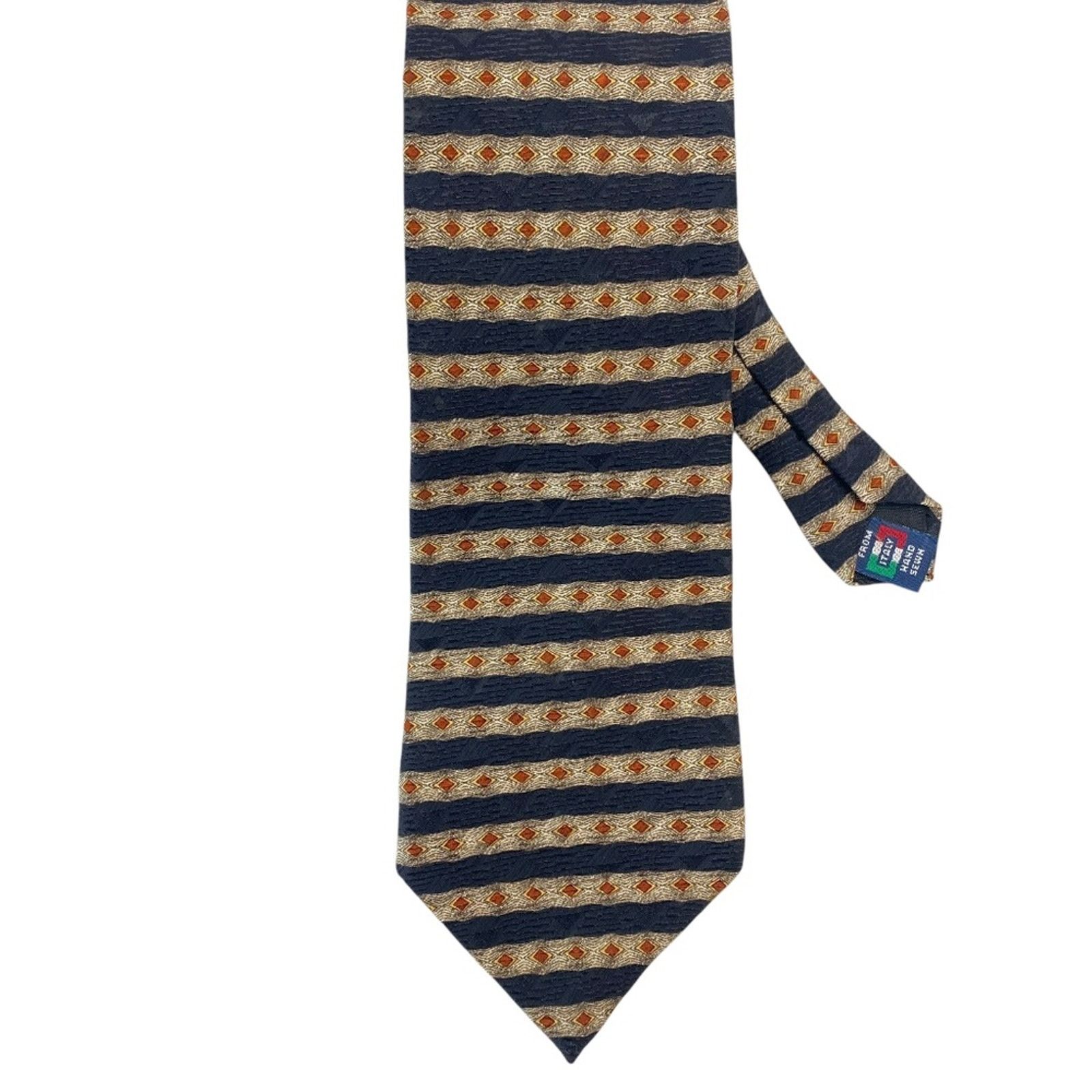 Mulberry MULBERRYV Silk Tie Necktie Geometric Classic Stripe Pattern Size ONE SIZE - 1 Thumbnail