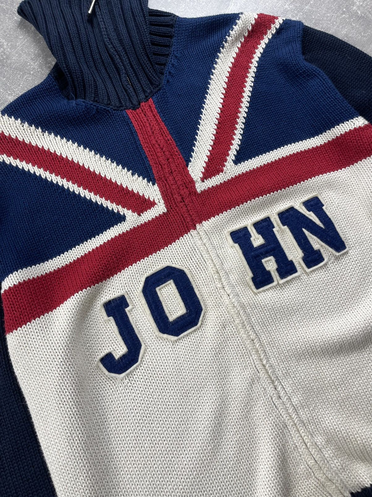 Other John by John Ashfield Union Jack Knit Half-Zip Sweater Size US L / EU 52-54 / 3 - 4 Thumbnail