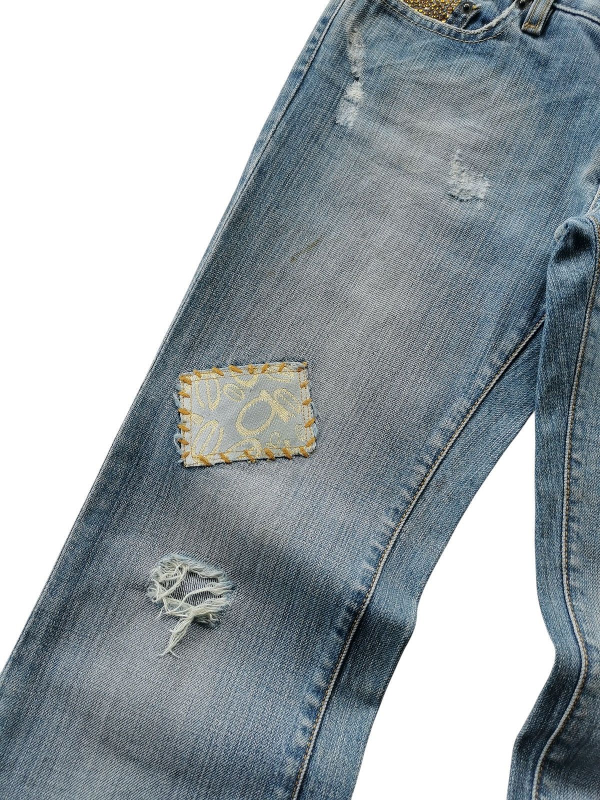 Bebe RARE Flared Bebe Denim Carmen Patchwork Jeans Size 29" - 4 Thumbnail
