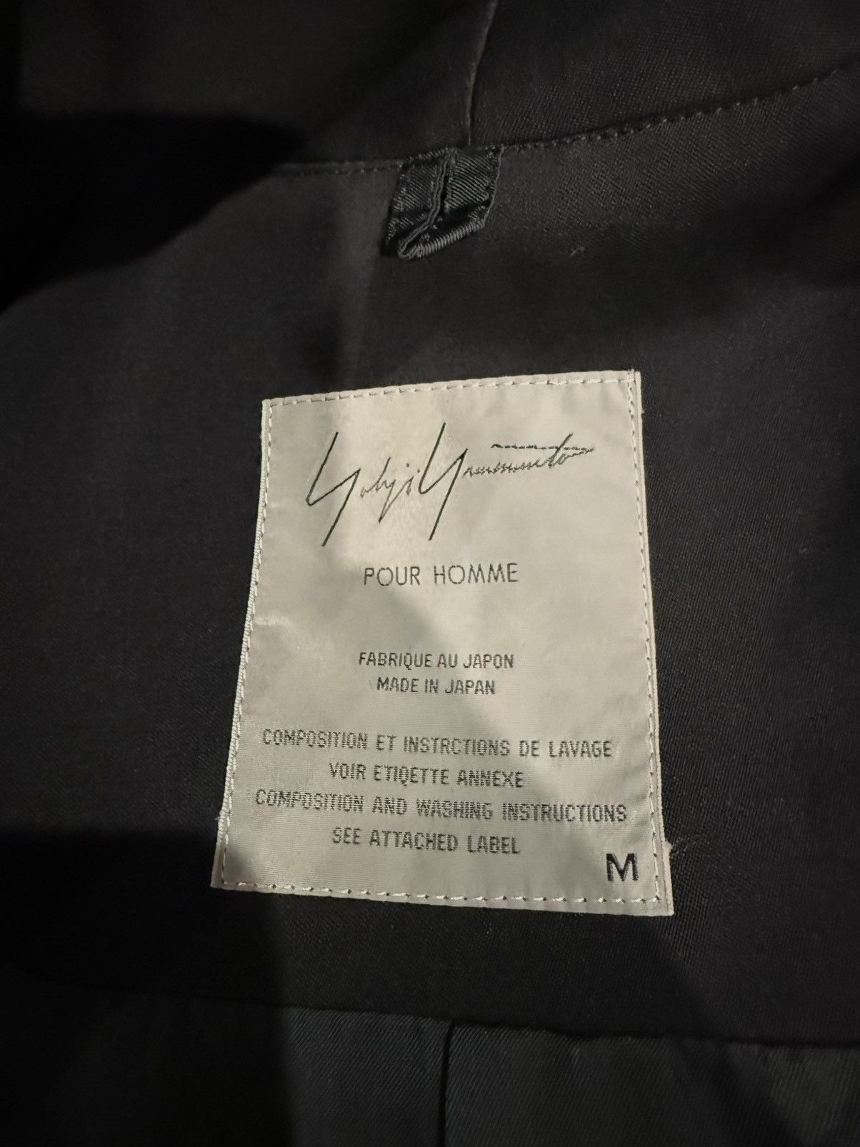 Yohji Yamamoto YOHJI YAMAMOTO POUR HOMME Men Wool Shawl Jacket Coat Size 48L - 3 Thumbnail