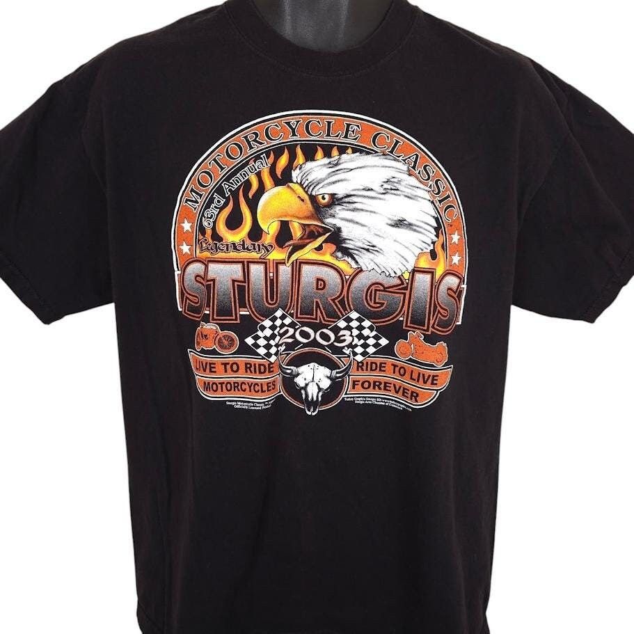 Vintage Vintage Sturgis T Shirt Mens Size Large Black Y2K 2003 Black Size US L / EU 52-54 / 3 - 1 Thumbnail
