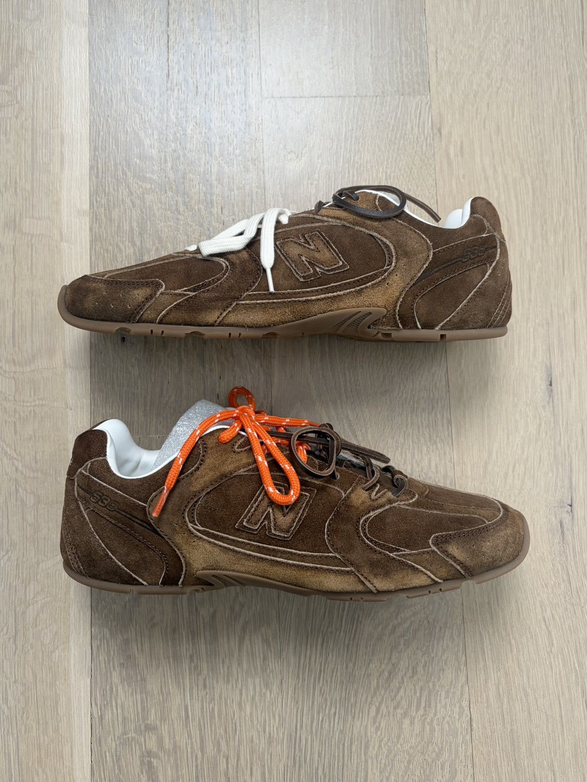 Miu Miu × New Balance New Balance X Miu Miu 530 SL Suede Sneakers Cinnamon Brown Size US 12 / IT 42 - 1 Thumbnail