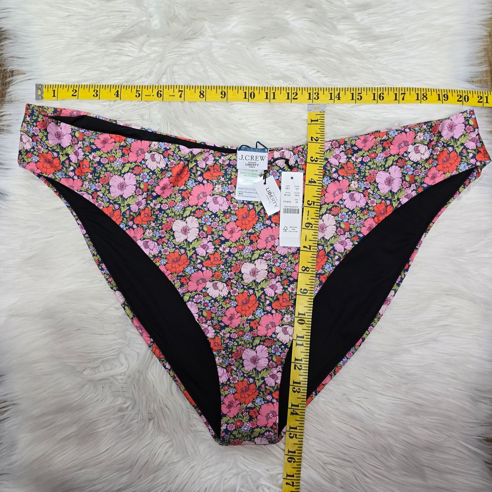 J.Crew NWT J.Crew high-rise cheeky bikini bottom Liberty Fabric 3X Size ONE SIZE - 12 Thumbnail
