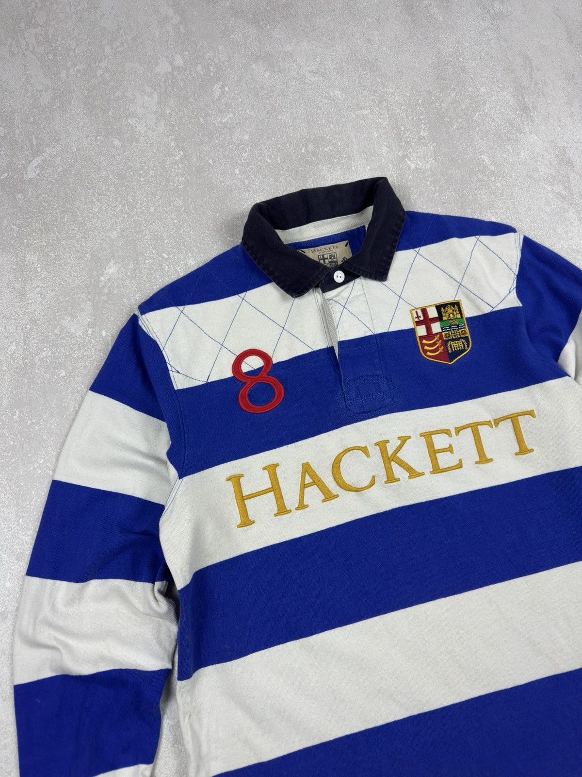 Hackett Vintage Hackett London LRC #8 Rugby Striped Polo Long Sleeve Size US S / EU 44-46 / 1 - 3 Thumbnail