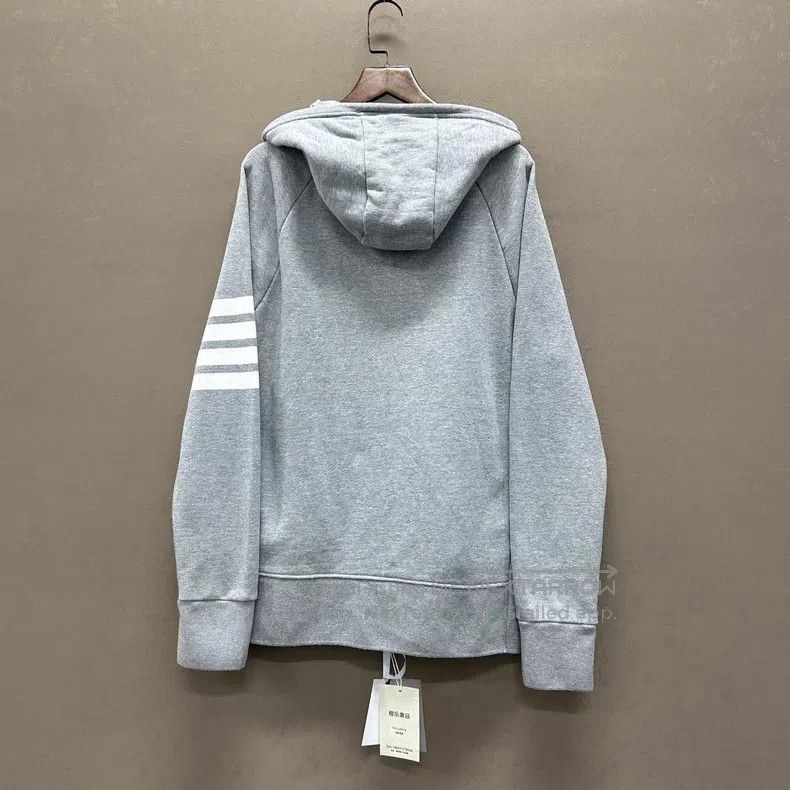 Thom Browne Thom Browne Gray Classic Cotton Hooded Drawstring Zipper S Size US XXL / EU 58 / 5 - 2 Thumbnail