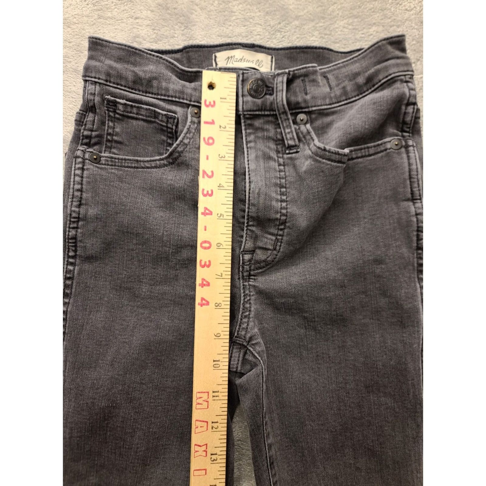 Madewell Madewell Jeans Womens 23 High Rise Stovepipe Straight Leg Raw Hem Black Stretch Denim Size 40" / US 18 - 4 Thumbnail