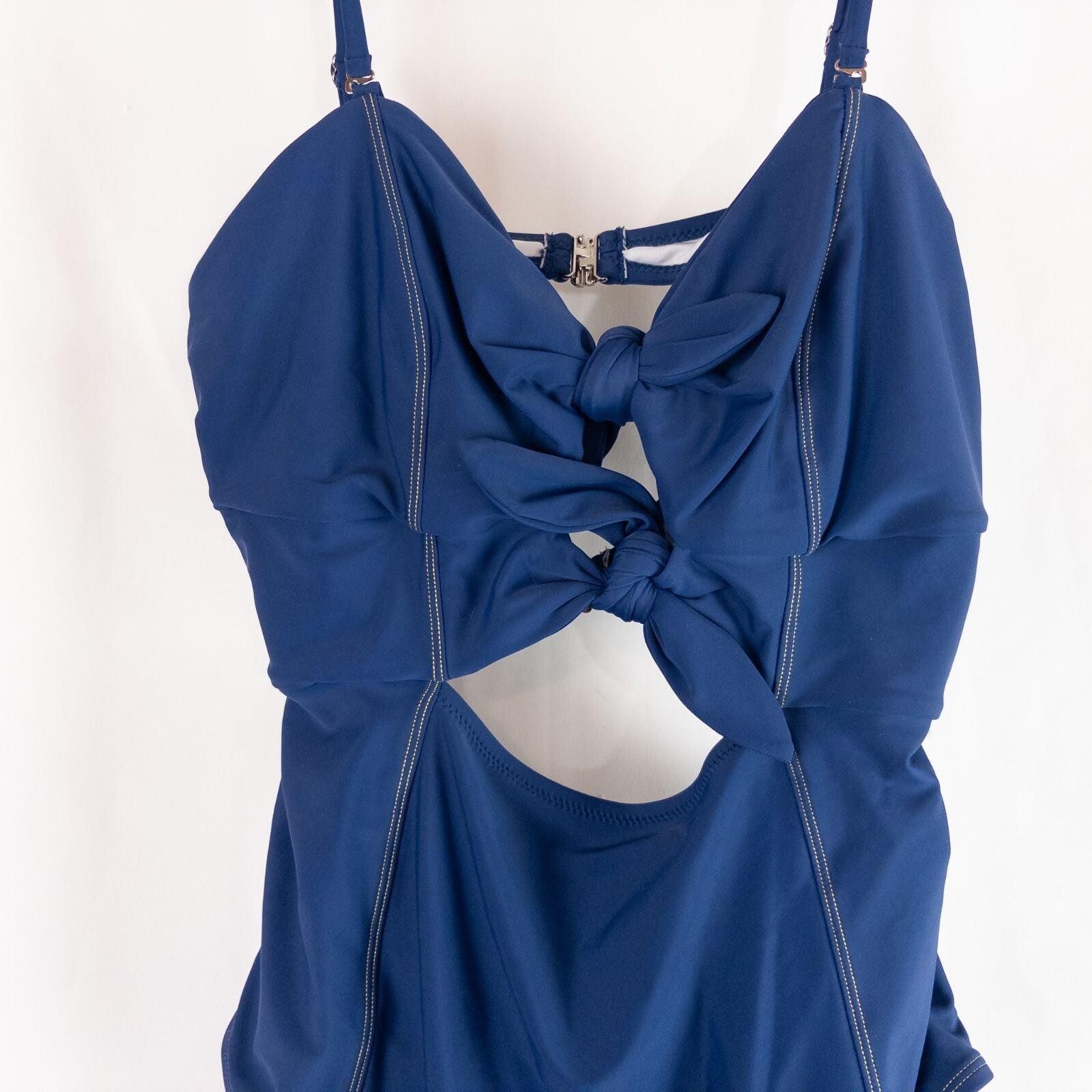 Other Cupshe Swimsuit Blue Solid Swimsuit Womens XXL Size ONE SIZE - 2 Thumbnail