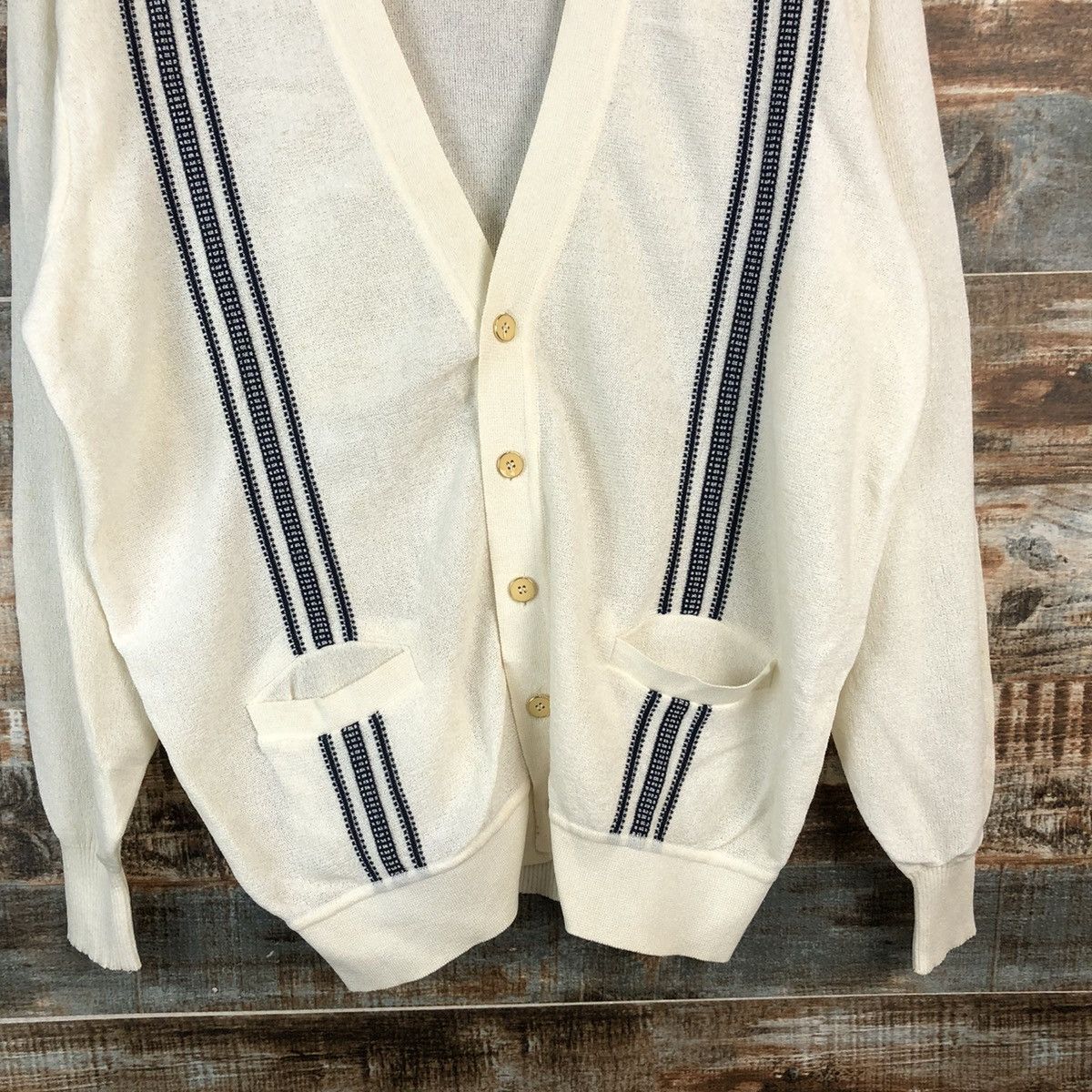 Homespun Knitwear × Japanese Brand DLL Pinnacle Alps vintage White Cardigan Knitwear #C455 Size US L / EU 52-54 / 3 - 6 Thumbnail