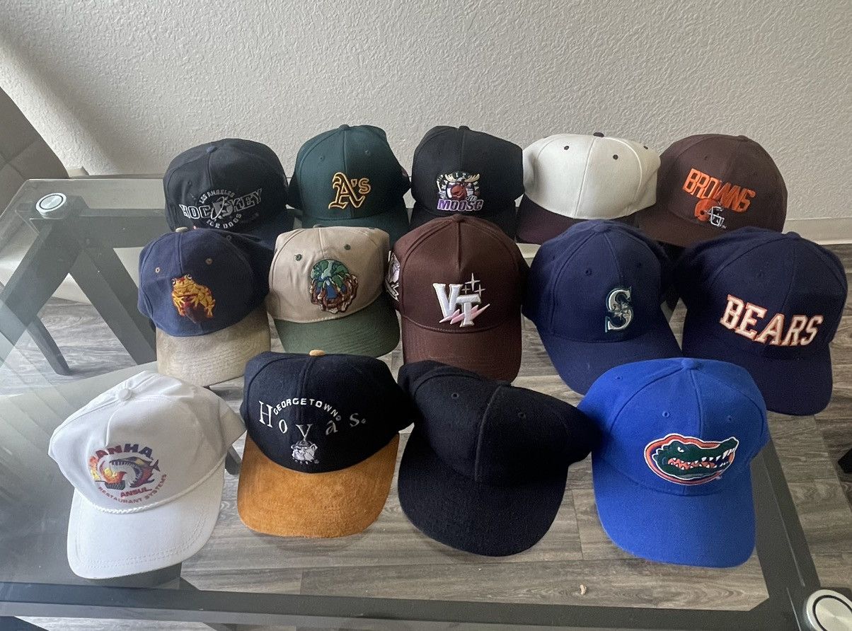 image of Mlb x Vintage 90's Vintage Snapback/strapback Hat Lot, Men's