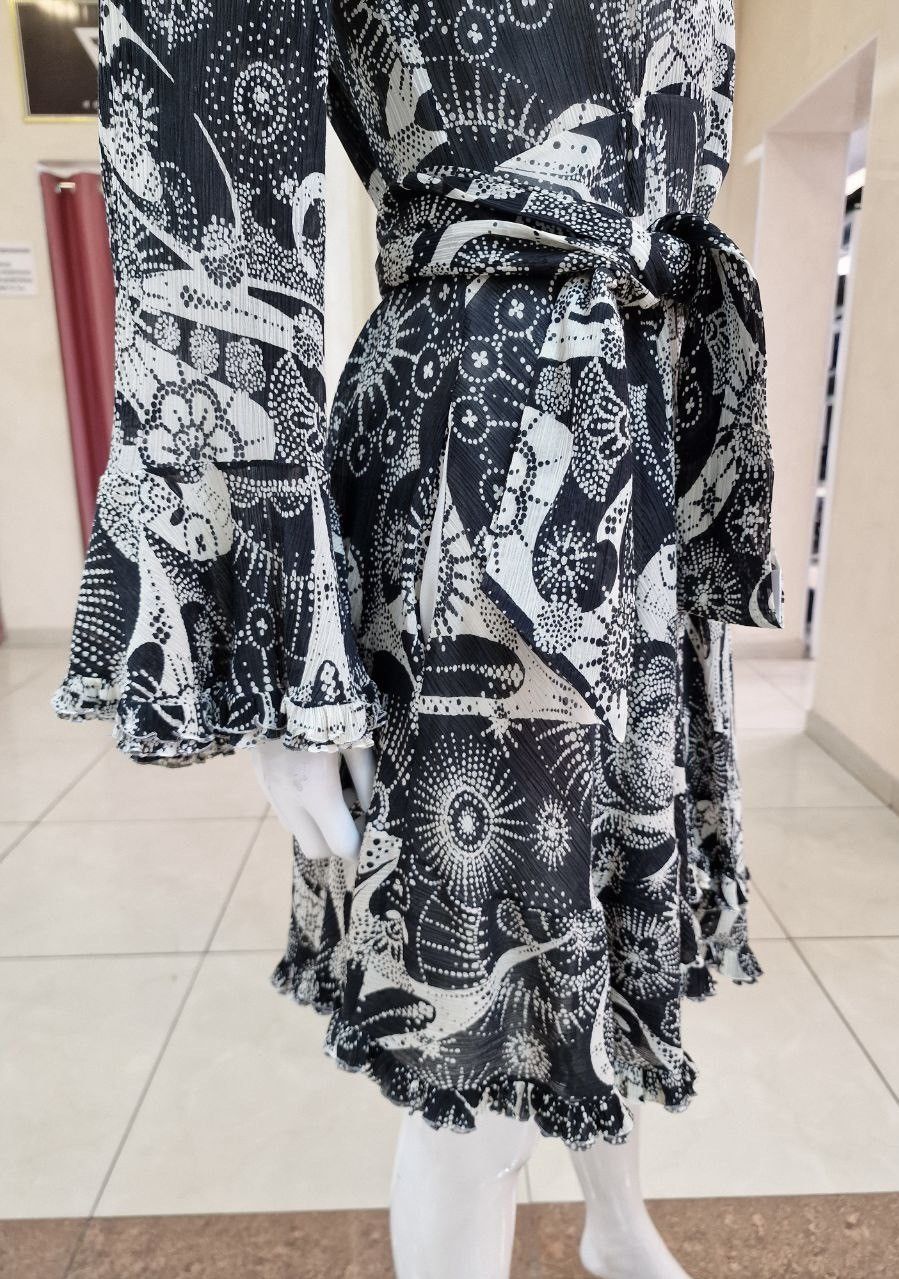Chloe CHLOE MINI FLORAL 2018 Dress in Cotton & Silk, black & white Size S / US 4 / IT 40 - 6 Thumbnail