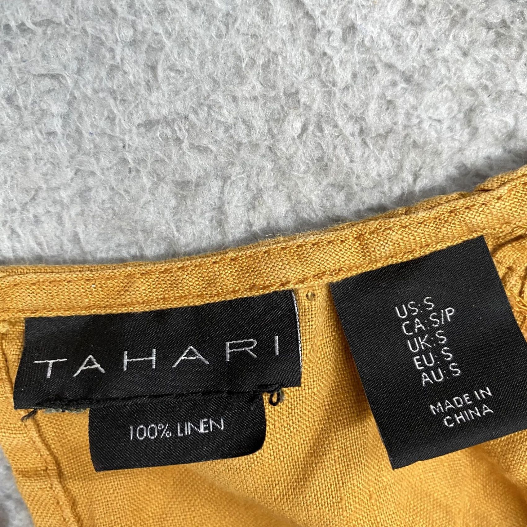 Vintage Tahari Linen Dress Womens S Mustard Sleeveless Shift Summer Capsule Layer Size S / US 4 / IT 40 - 6 Thumbnail
