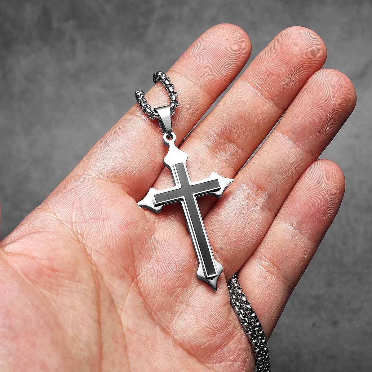 Other Double Layer Cross Pendant Accessories Necklace Gifts Size ONE SIZE - 1 Thumbnail