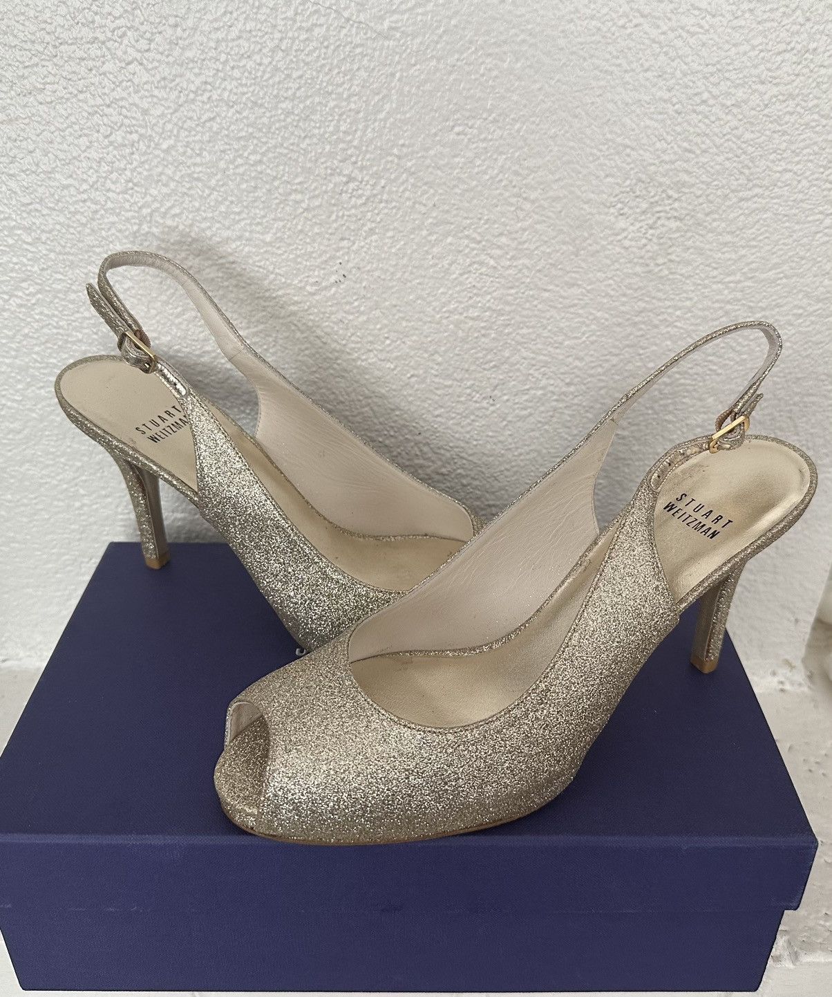 Stuart Weitzman Stuart Weitzman Mini Glitter Slingbacks Size US 9 / IT 39 - 2 Thumbnail
