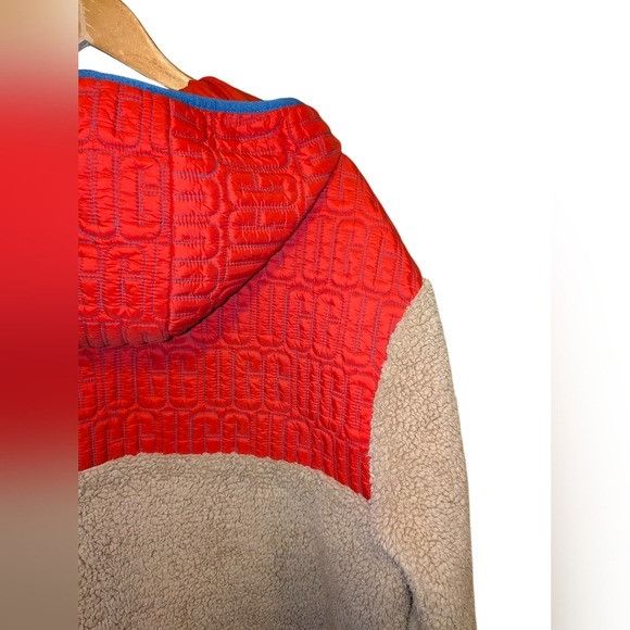 Ugg UGG Iggy Sherpa Half Zip Pullover L Orange Red Colorblock Size US L / EU 52-54 / 3 - 7 Thumbnail