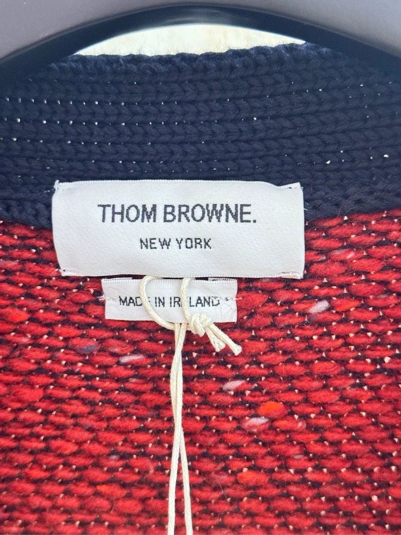 Thom Browne Thom Browne Plaid striped V-neck knit cardigan Size US M / EU 48-50 / 2 - 5 Thumbnail
