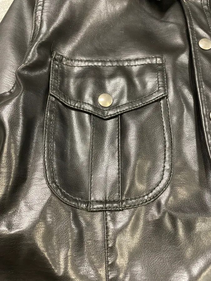 Designer × Moschino × Vintage Moschino Sleek Eco Leather Black Shirt Size S / US 4 / IT 40 - 6 Thumbnail