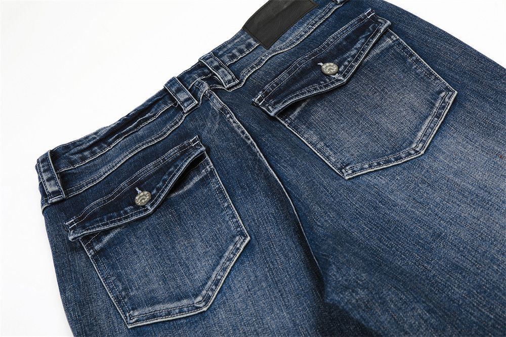 Jean Men's Retro Washed Distressed Punk Cleanfit Loose Jeans Size US 32 / EU 48 - 5 Thumbnail