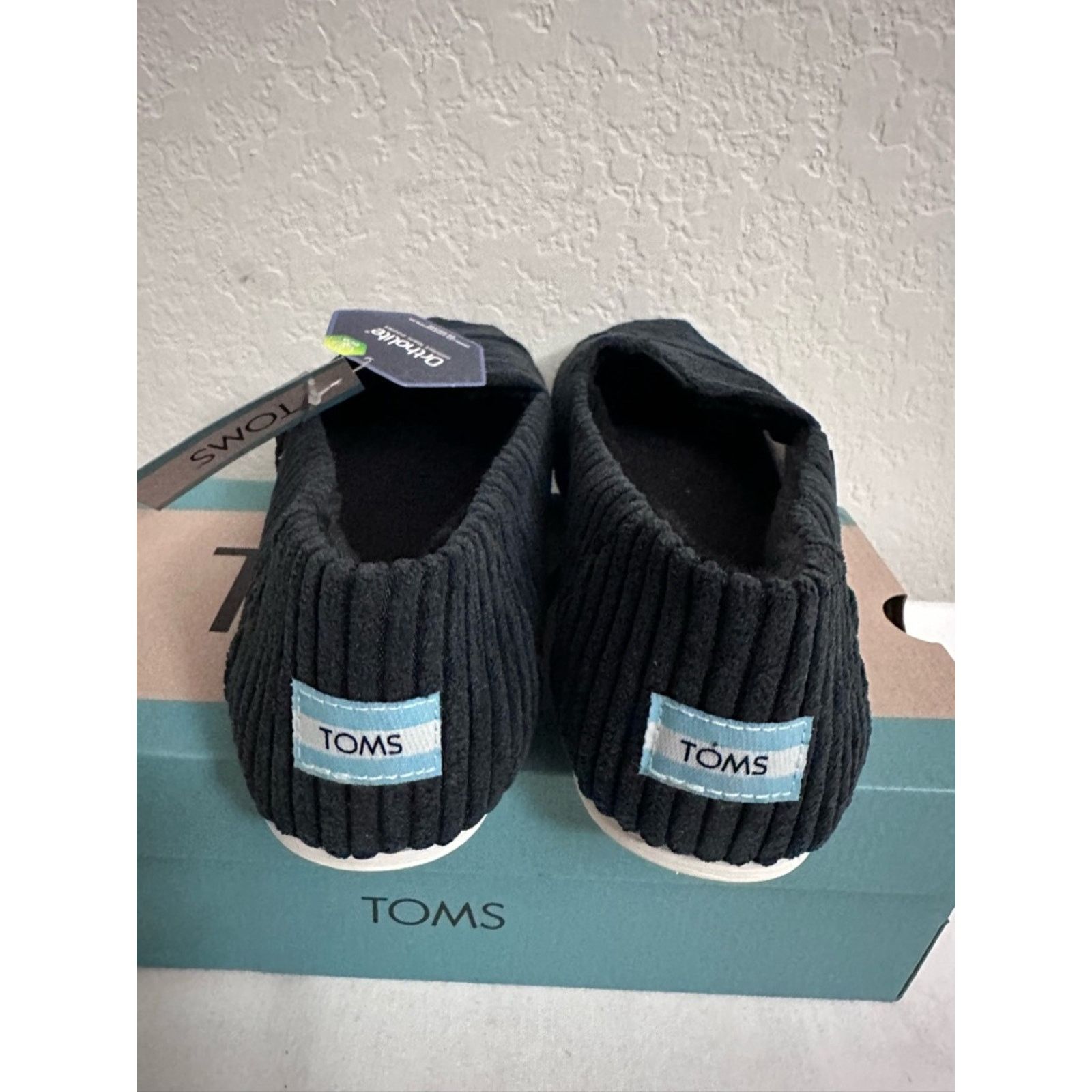 Toms TOMS Wale Cord & Faux Fur Lined Slip-On Shoe Women 11 Black Size US 11 / IT 41 - 5 Thumbnail