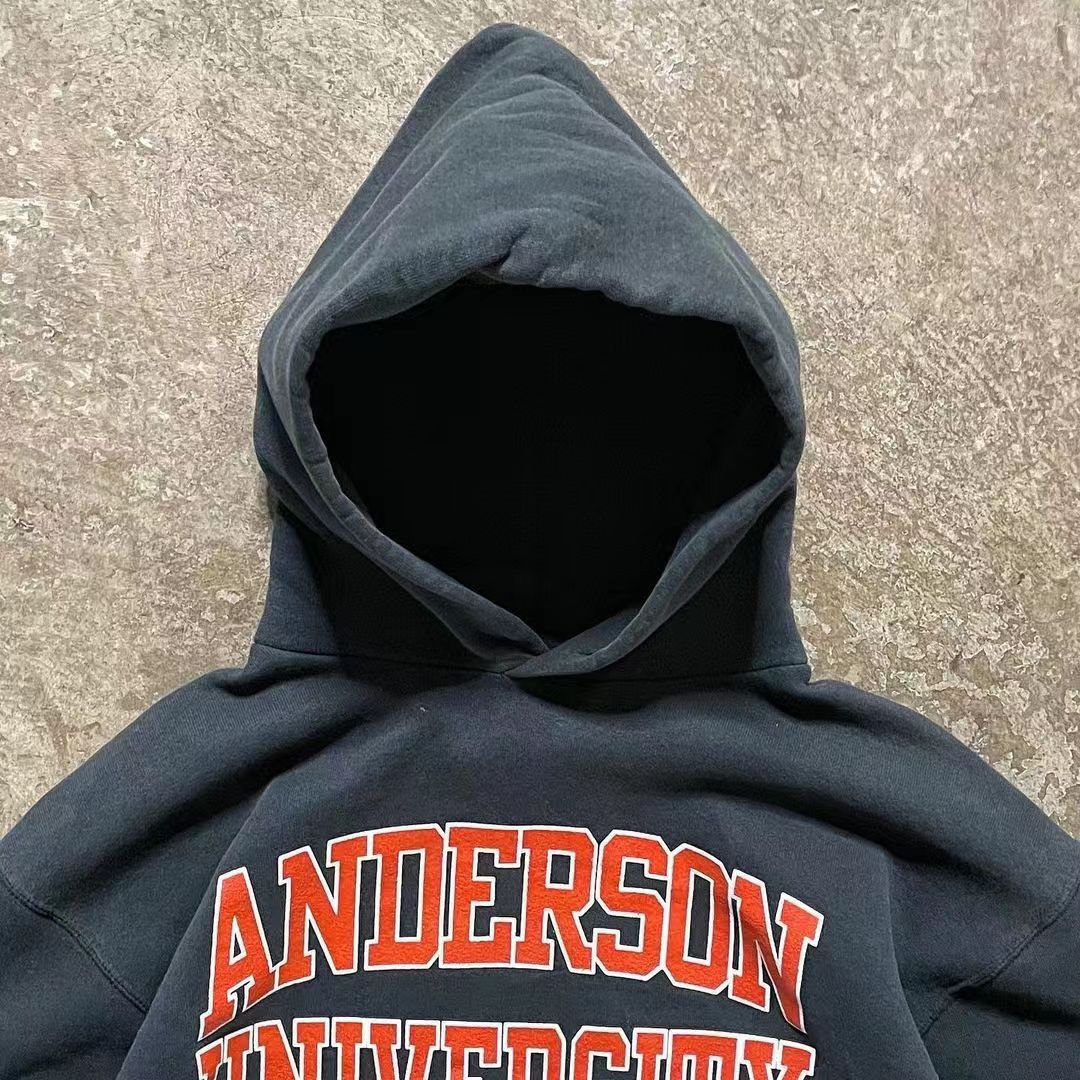 Designer × Japanese Brand Black washed vintage letter print cotton hoodie Size US L / EU 52-54 / 3 - 2 Thumbnail