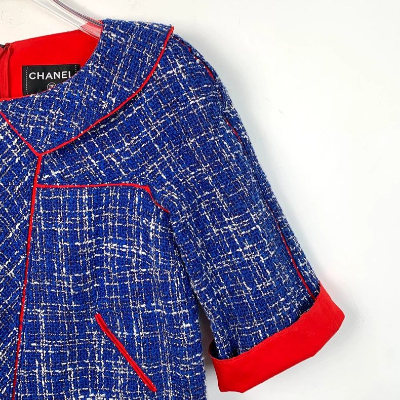 Chanel ChanelBlue doll collar cotton short-sleeved braided dress 2 Size XXS / US 00 / IT 34 - 3 Thumbnail