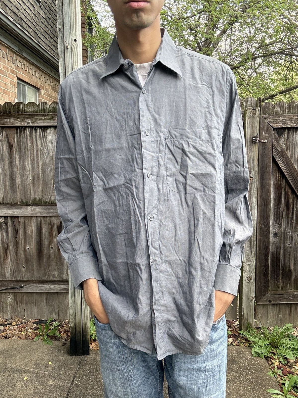 Principe VTG Italian Extra Fine Cotton Casual Dress Shirt Size US L / EU 52-54 / 3 - 2 Thumbnail