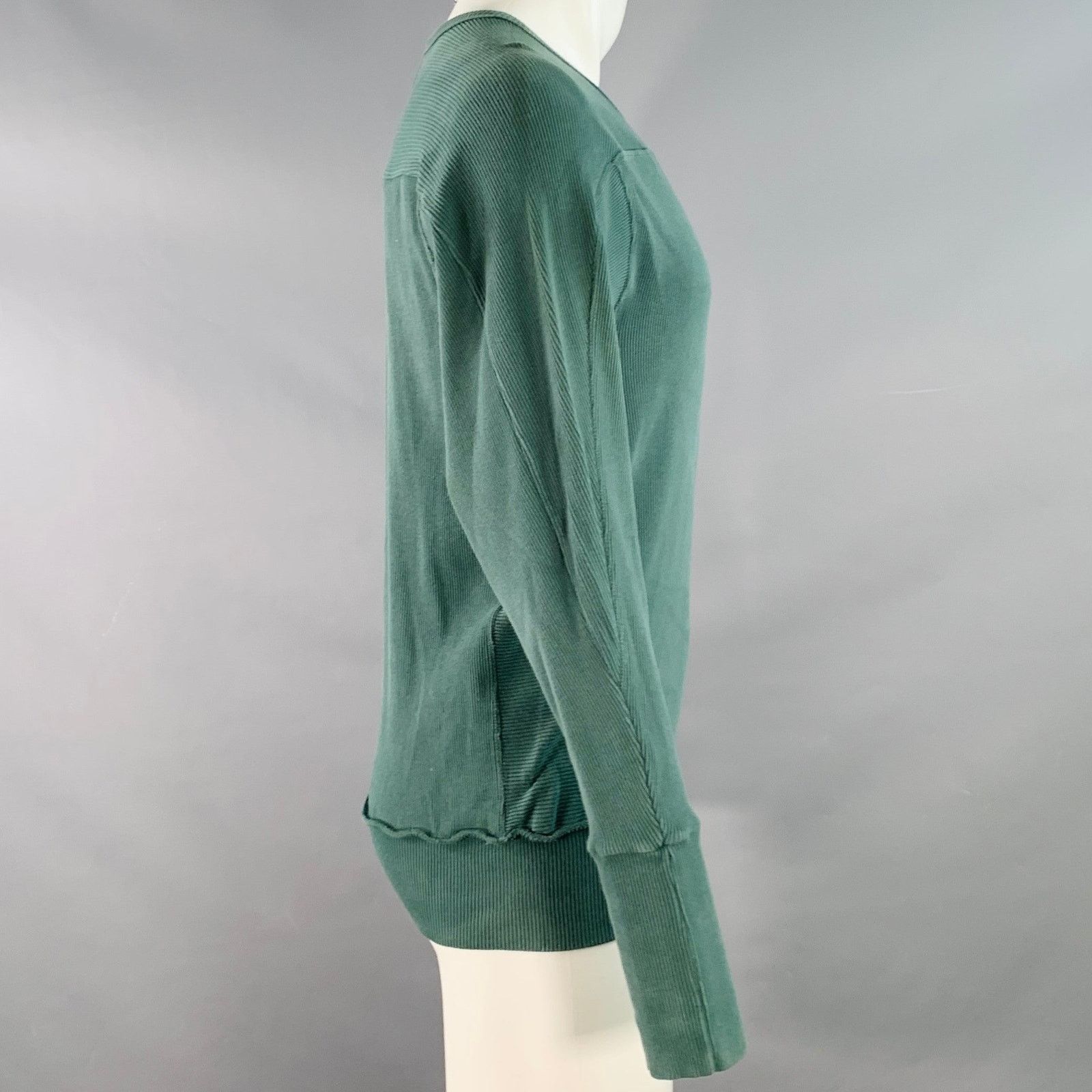 Vintage Size XS Green Rib Knit Crew Neck Long Sleeve Pullover Size US XS / EU 42 / 0 - 2 Thumbnail