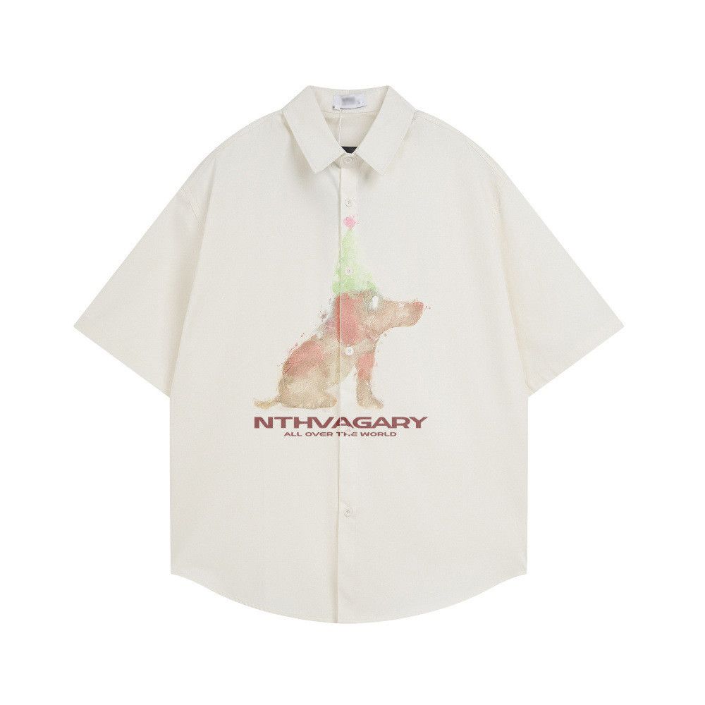 Japanese Brand Men's Vibe Hip Hop Puppy Print Casual Shirt Size US M / EU 48-50 / 2 - 1 Thumbnail