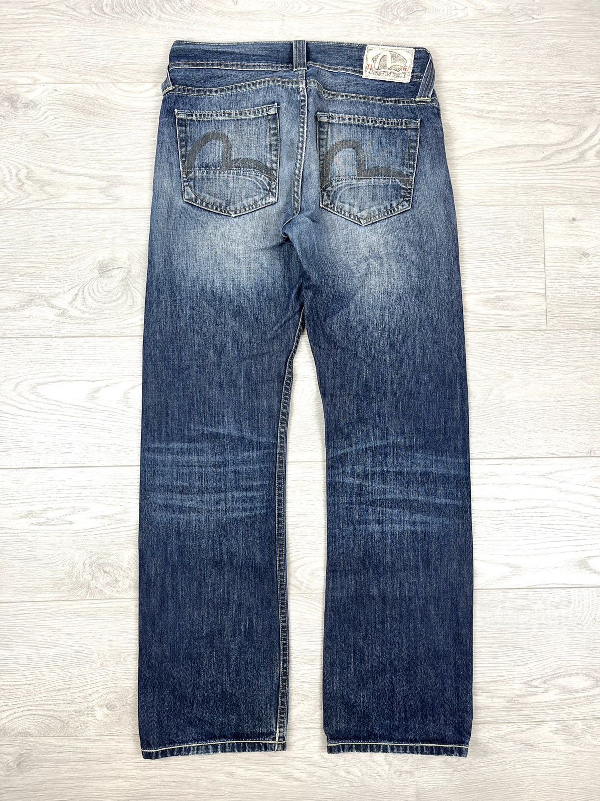 image of Evisu x Puma Vintage Distressed Washed Denim Pants in Blue, Men's (Size 30)