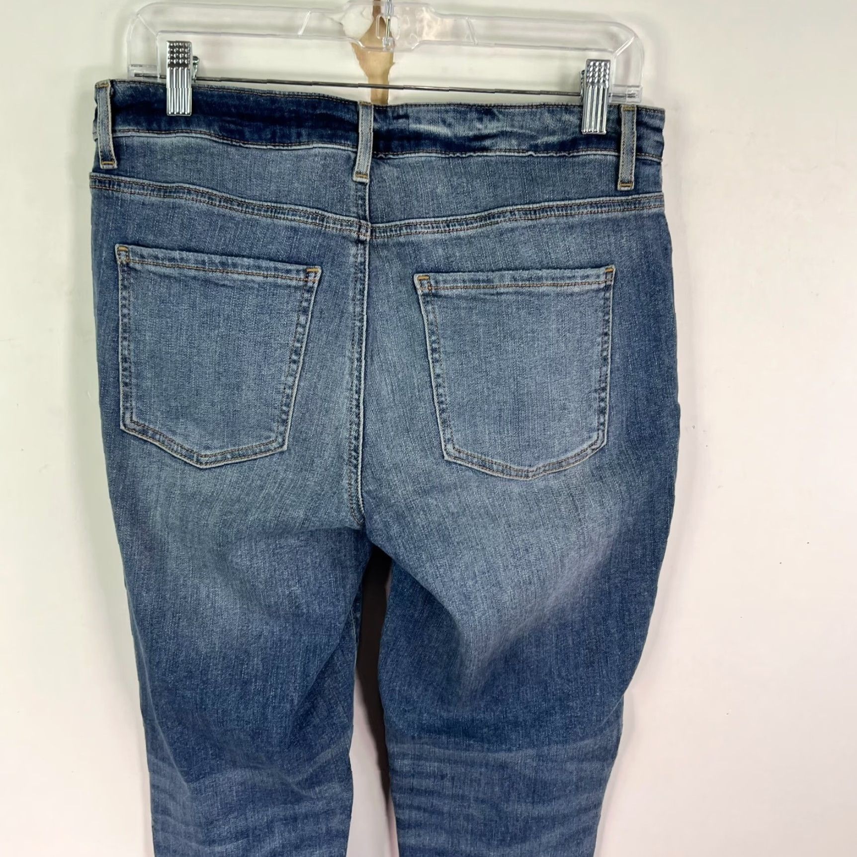 Vintage Maurice's Jeans Womens Distressed Skinny Leg Cropped Denim Blue 30 Regular 5-Pocket Zipper Button Maurices Size 30" / US 8 / IT 44 - 5 Thumbnail