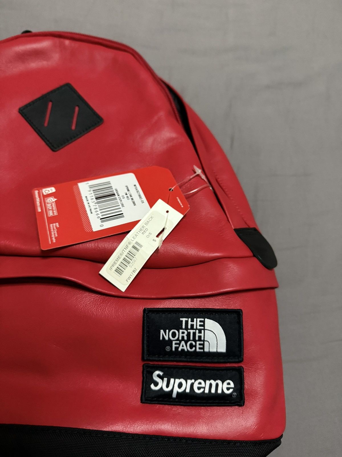 Supreme Supreme tnf the North face leather bag backpack red Size ONE SIZE - 3 Thumbnail