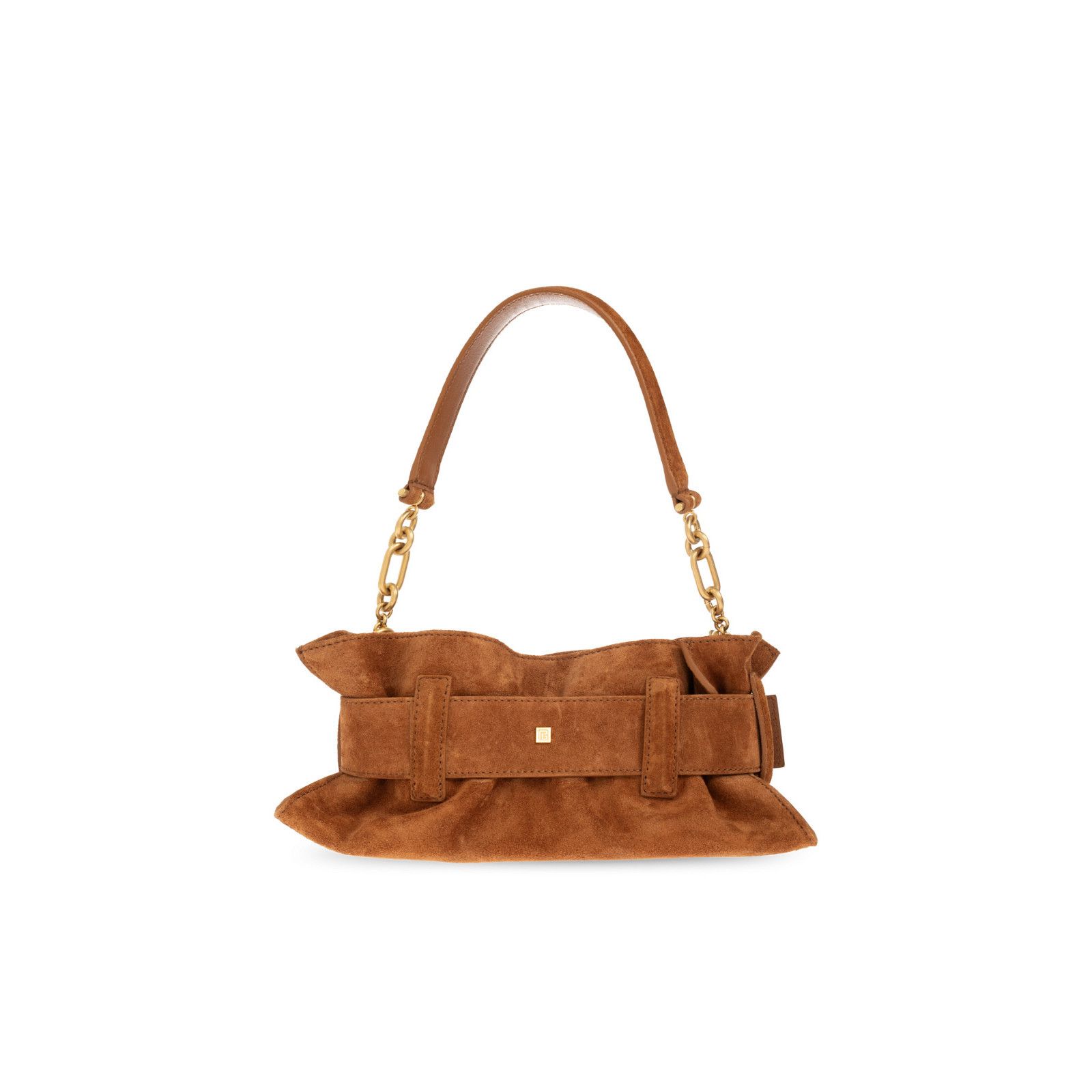 Balmain Balmain Anthem Mini Brown Suede Shoulder Bag New & Authentic Size ONE SIZE - 2 Thumbnail