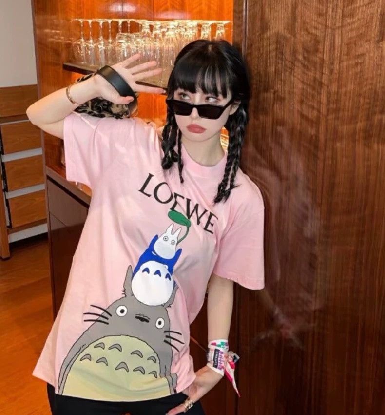 Loewe Loewe Pink logo lettered T-shirt with Totoro print cotton Size S / US 4 / IT 40 - 9 Thumbnail