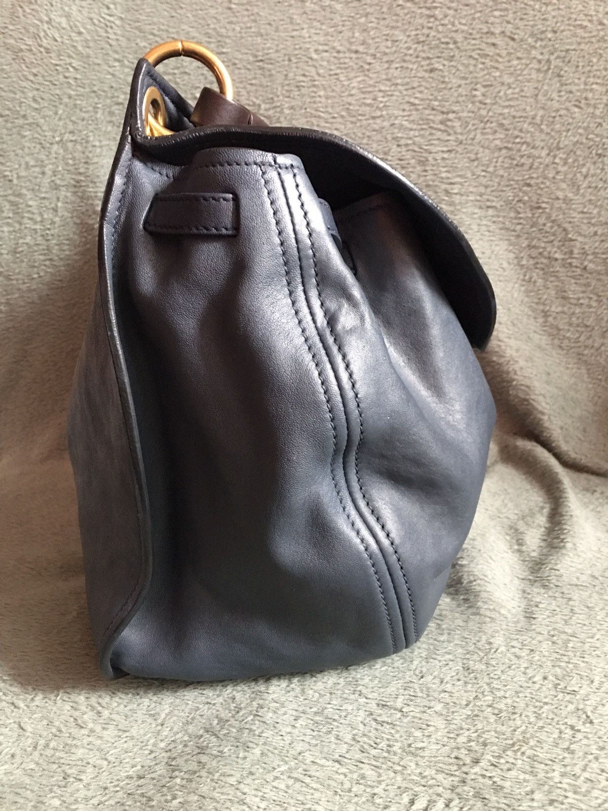 Miu Miu Miu Miu Hobo Bag Blue Grey Learher Handbag Size ONE SIZE - 4 Thumbnail