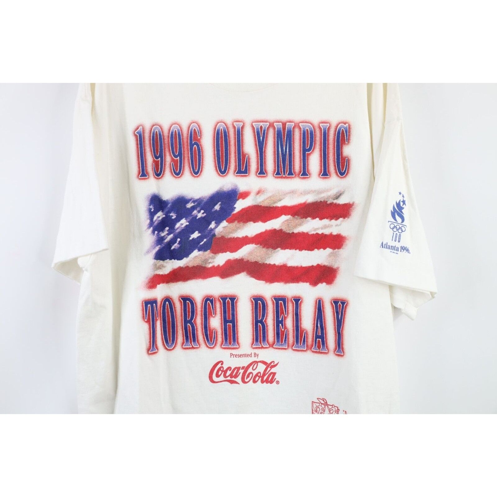 Coca Cola × Vintage Vintage 90s Coca Cola 1996 Atlanta Olympics T-Shirt Size US XL / EU 56 / 4 - 6 Thumbnail