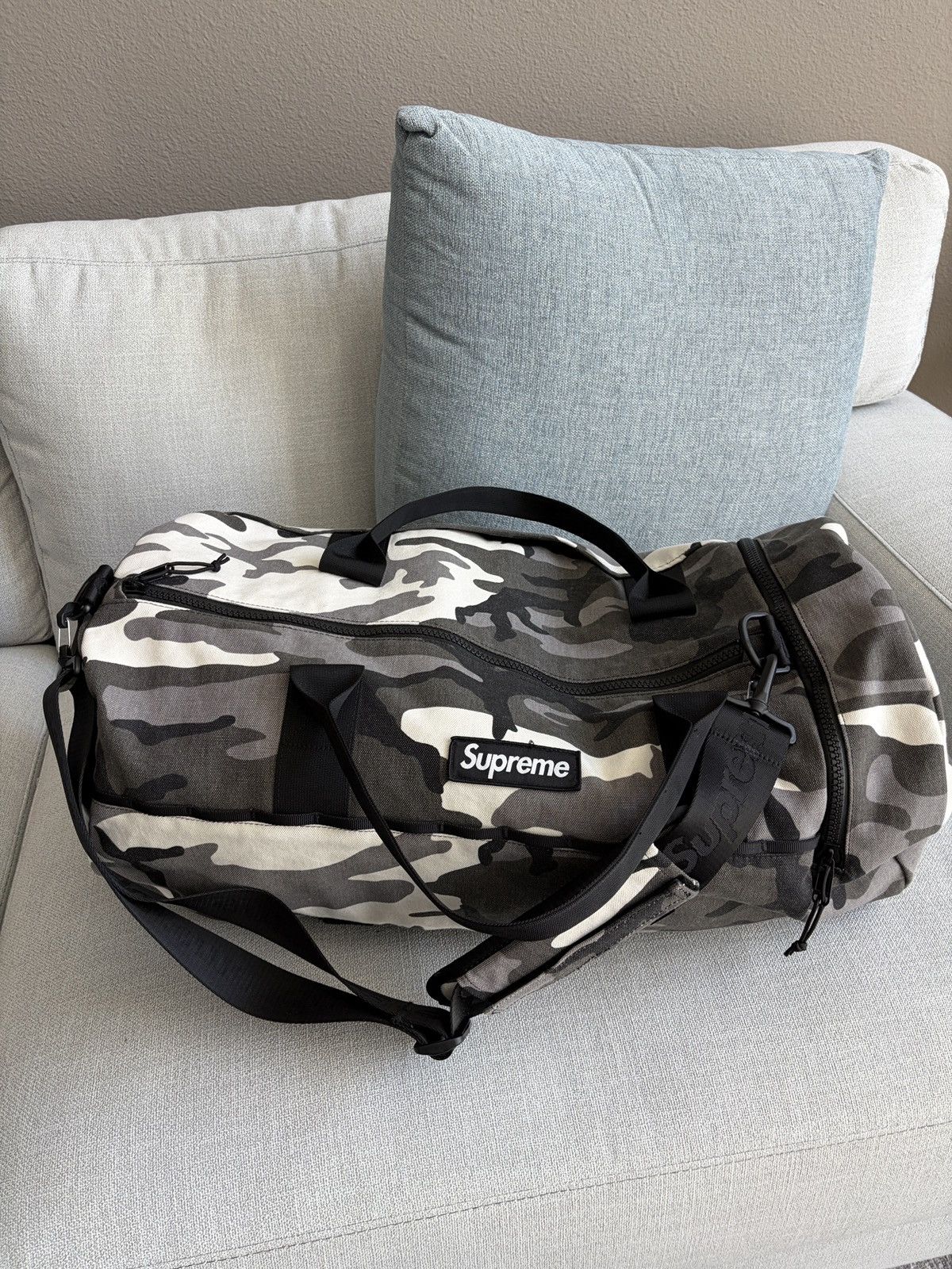 Supreme Snow Camo Duffle Bag