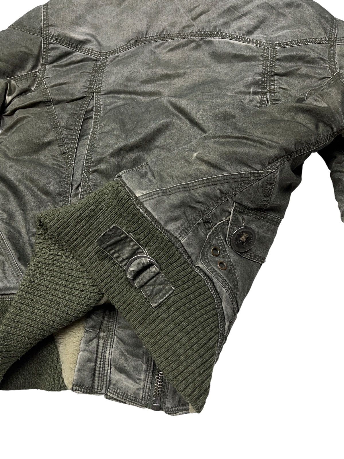 If Six Was Nine Vintage y2k Cropped Faux Fur Alaska Bomber Jacket Washed Size XS / US 0-2 / IT 36-38 - 6 Thumbnail
