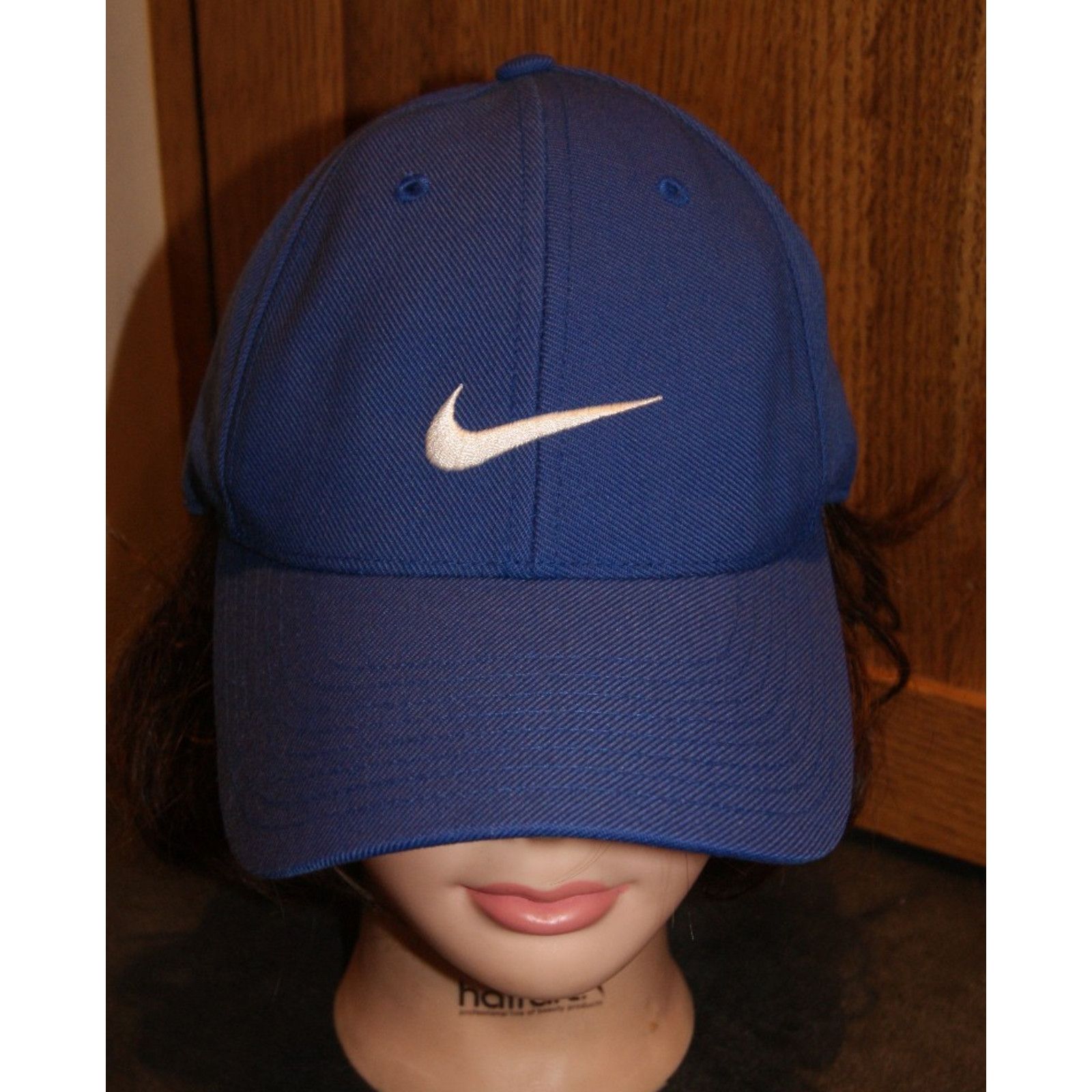 Nike VTG Nike Fitted Hat Wool 7 1/8 Royal Blue Center Swoosh Size ONE SIZE - 1 Thumbnail