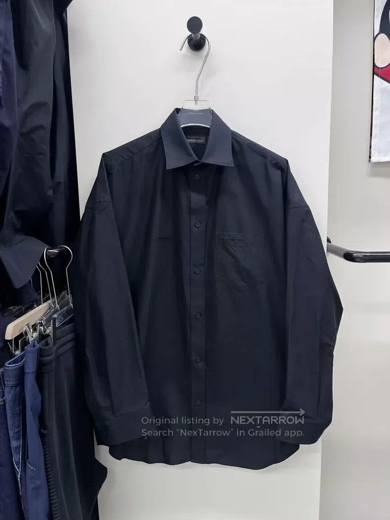 Balenciaga Balenciaga size 38 Jacket Notched Polo Shirt Black Size S / US 4 / IT 40 - 1 Thumbnail