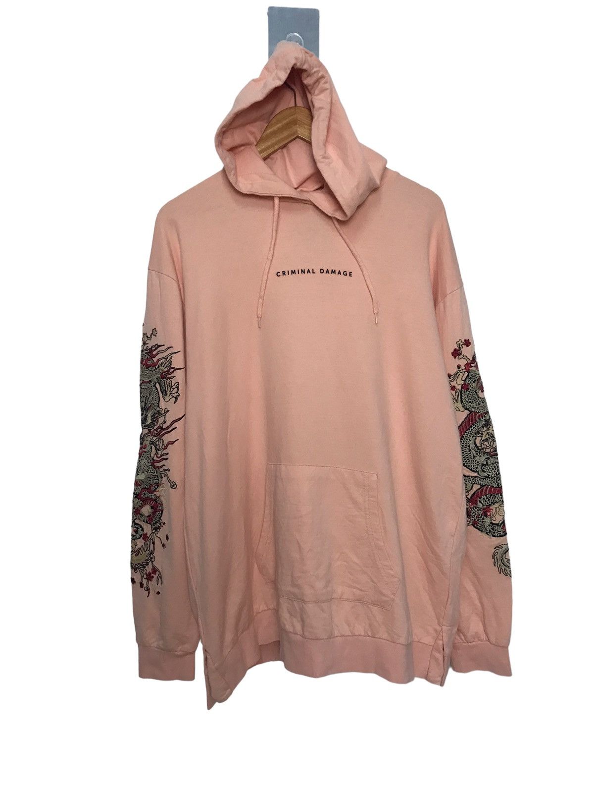 Criminal Damage Embroidery Dragon Sleeve Sweatshirt