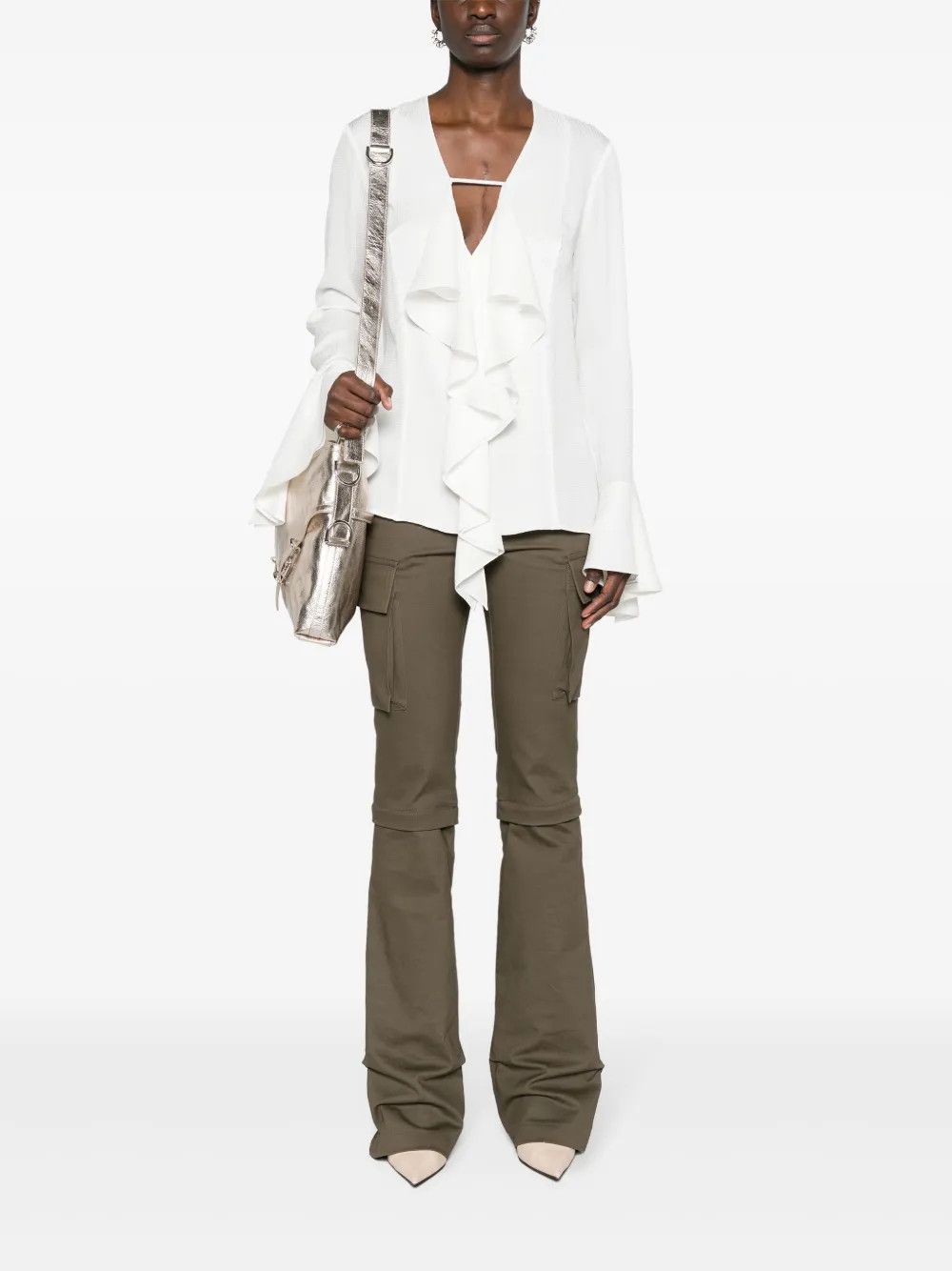 Givenchy o1y0925 Silk Blouse in White Size M / US 6-8 / IT 42-44 - 5 Thumbnail