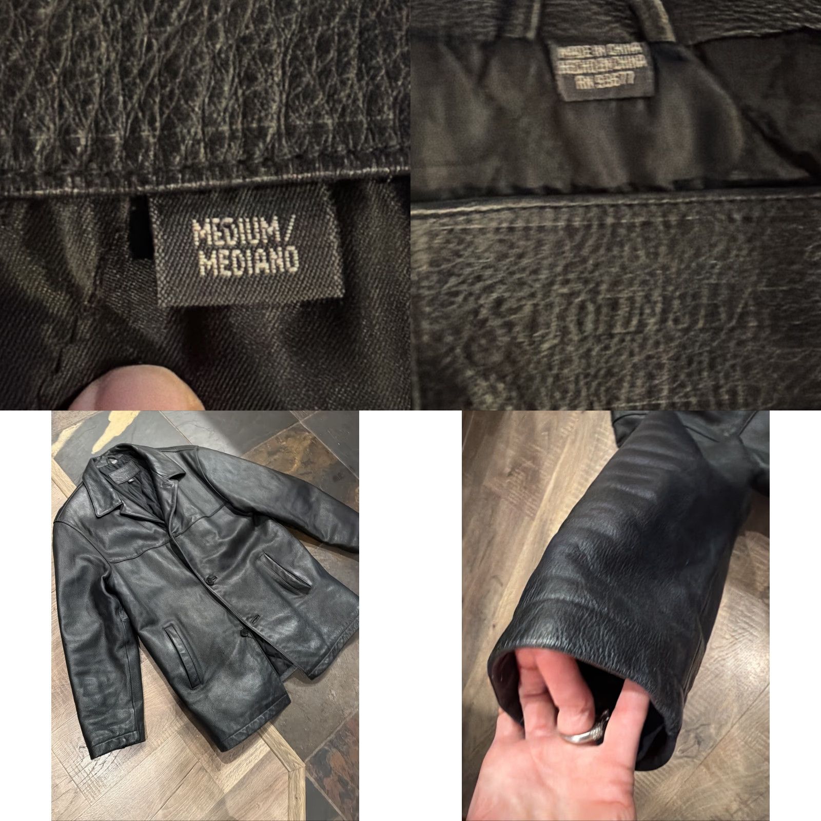 Vintage VINTAGE St. John’s Bay Black Leather Jacket Bomber Button Up Quilted Lined Trench Mens M Jacket Size US M / EU 48-50 / 2 - 10 Thumbnail